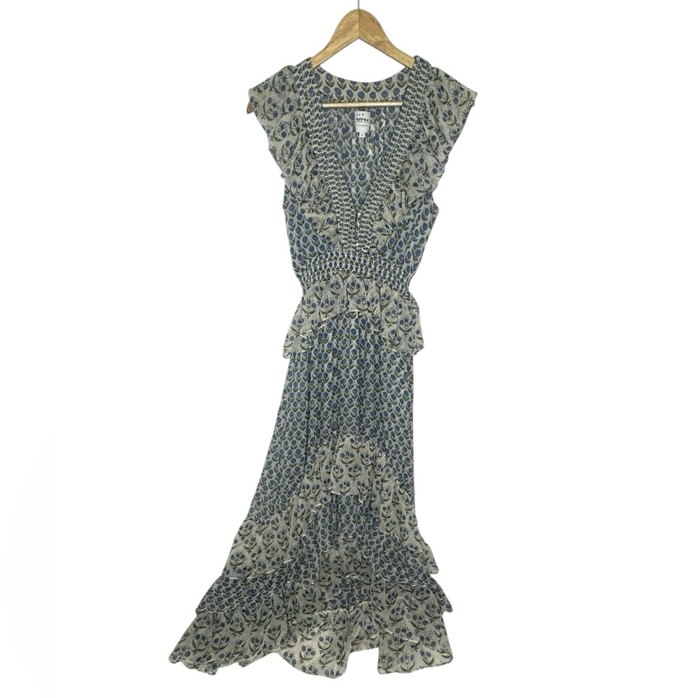 NEW MISA Los Angeles Ruffle-Tiered Ingrid Floral Maxi Dress S - Picture 4 of 12